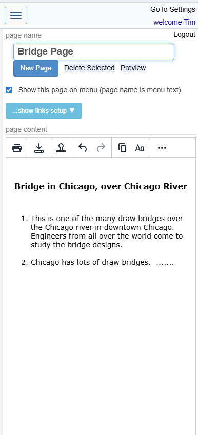 Mobile View, Build a Web Page